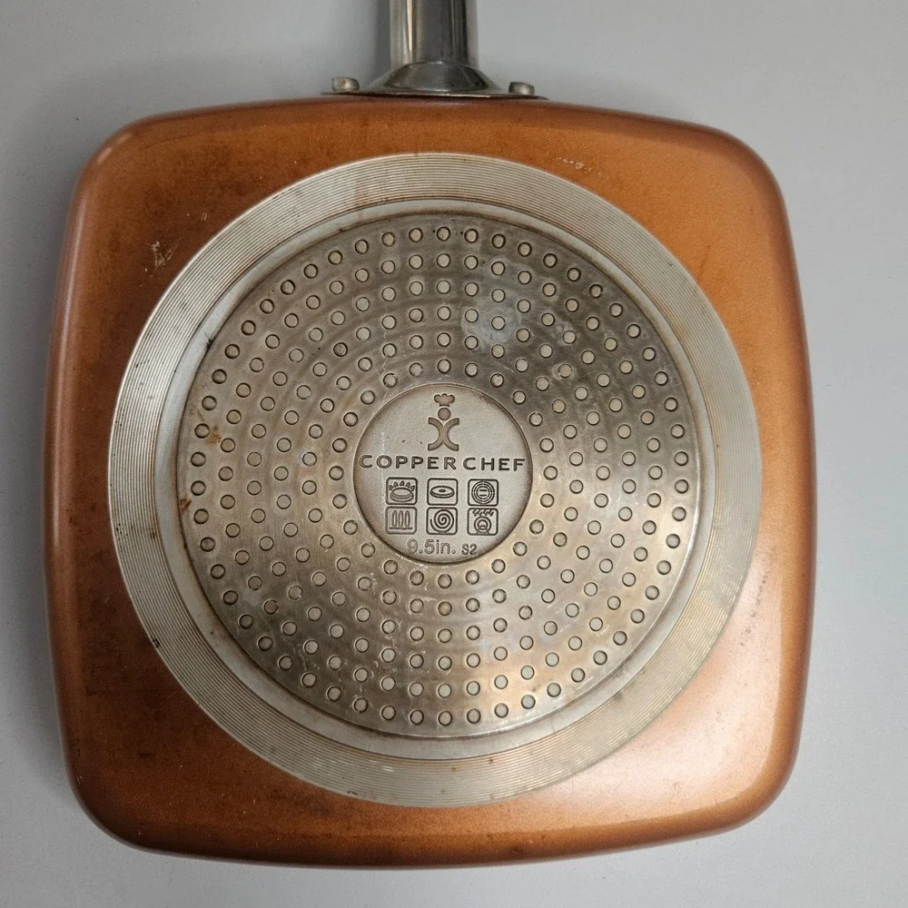 Copper Chef 9.5 Inch Square Frying Pan Non-Stick Ceramic Induction‎ S2 Copper